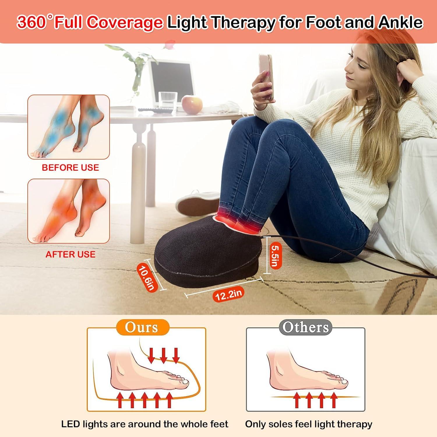 JOBYNA Dispositivo de Luz Infrarroja y Roja para Pies 850nm 660nm