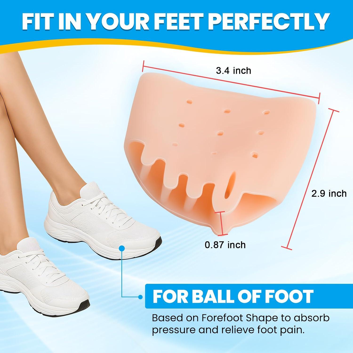 Almohadillas Metatarsales de Gel Pnrskter - 4 Pcs Nude