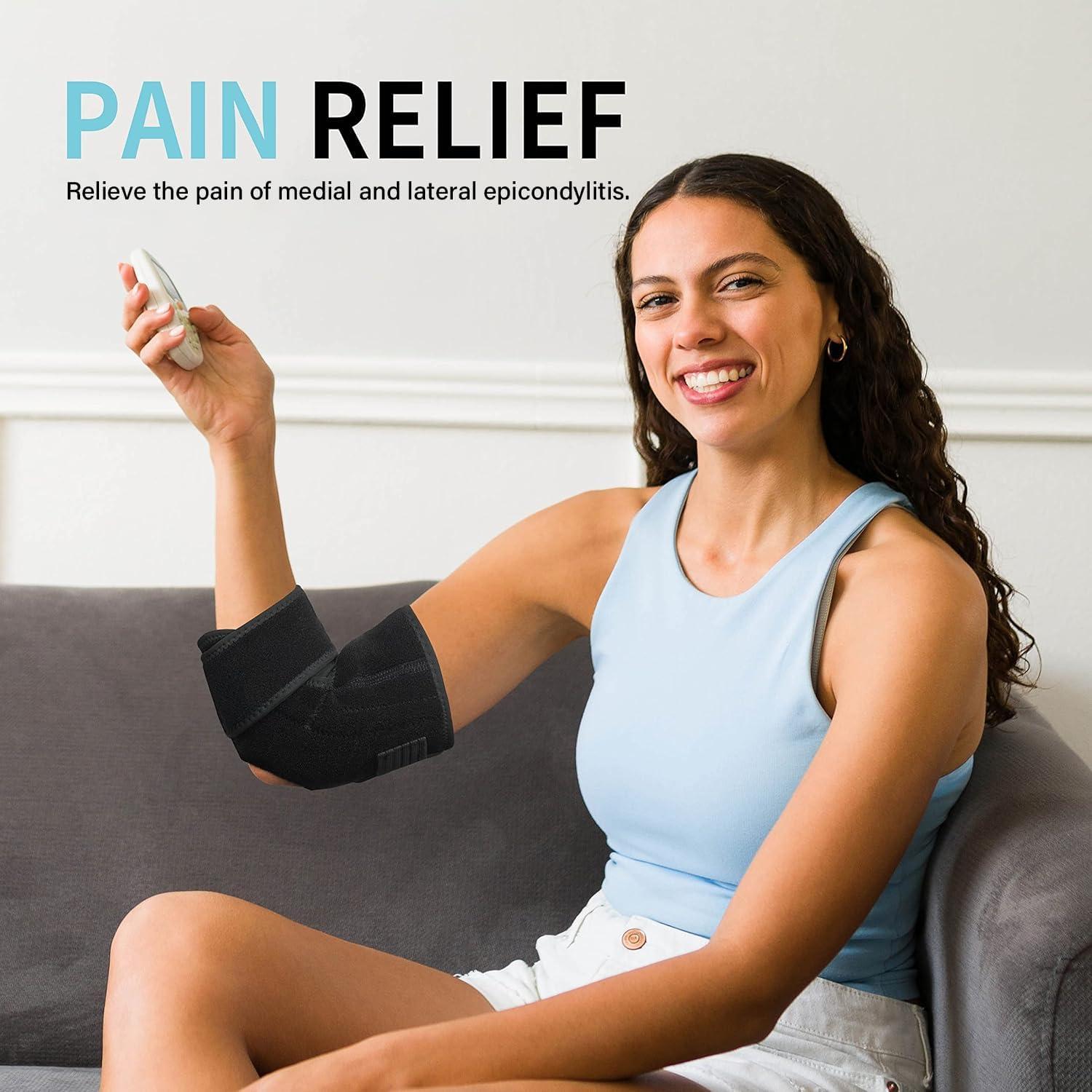 Soporte de Codo Ajustable FEATOL para Tendinitis - Negro Pequeño