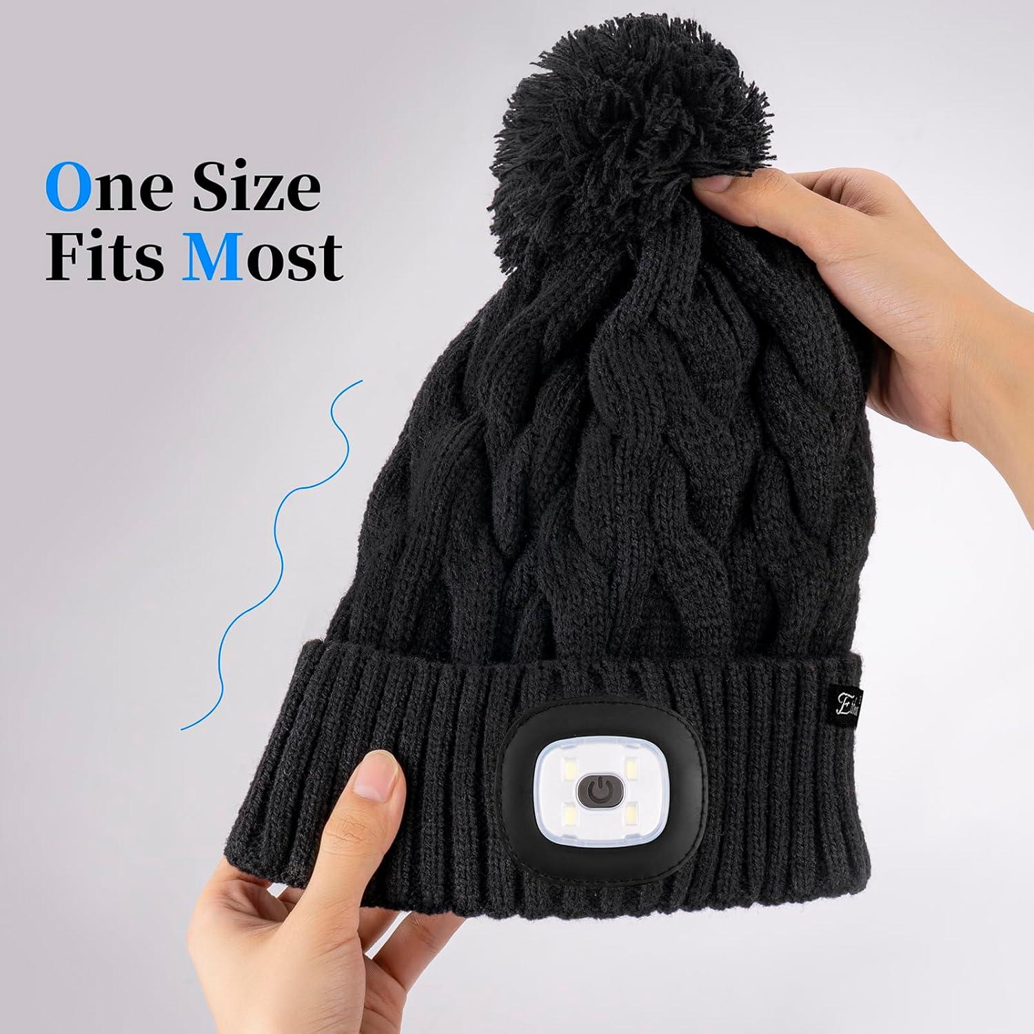 Gorro Unisex de Invierno Etsfmoa con Luz LED Recargable USB