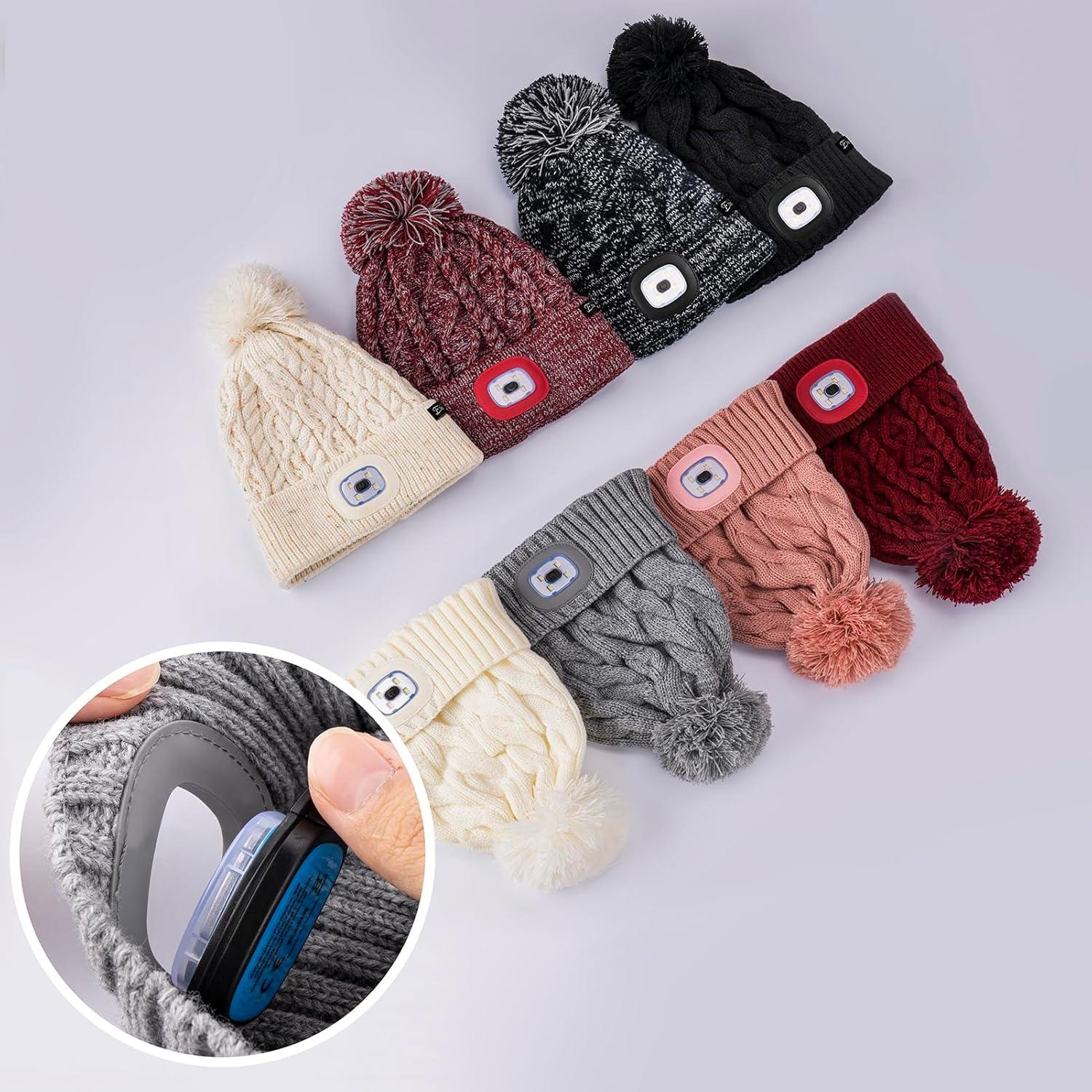 Gorro Unisex de Invierno Etsfmoa con Luz LED Recargable USB