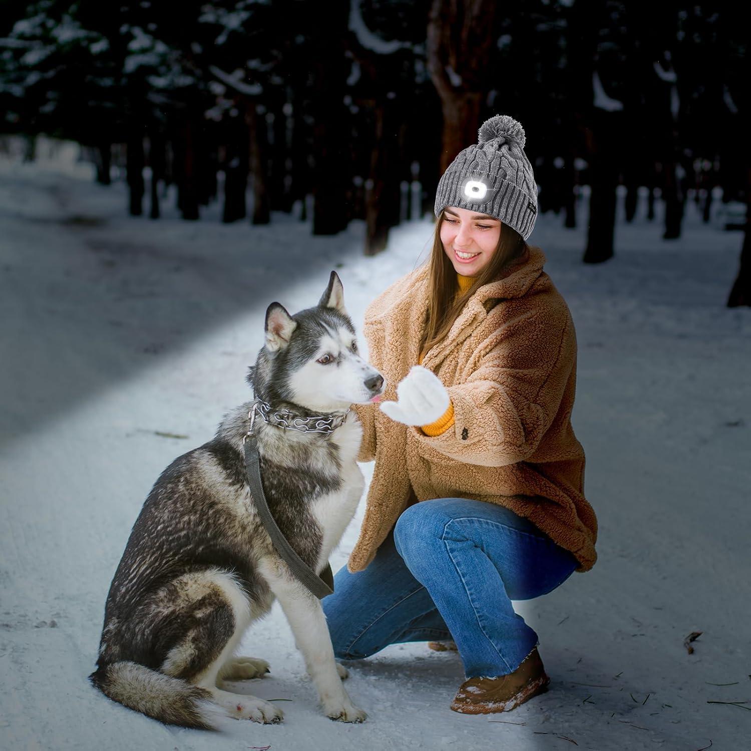 Gorro Unisex de Invierno Etsfmoa con Luz LED Recargable USB