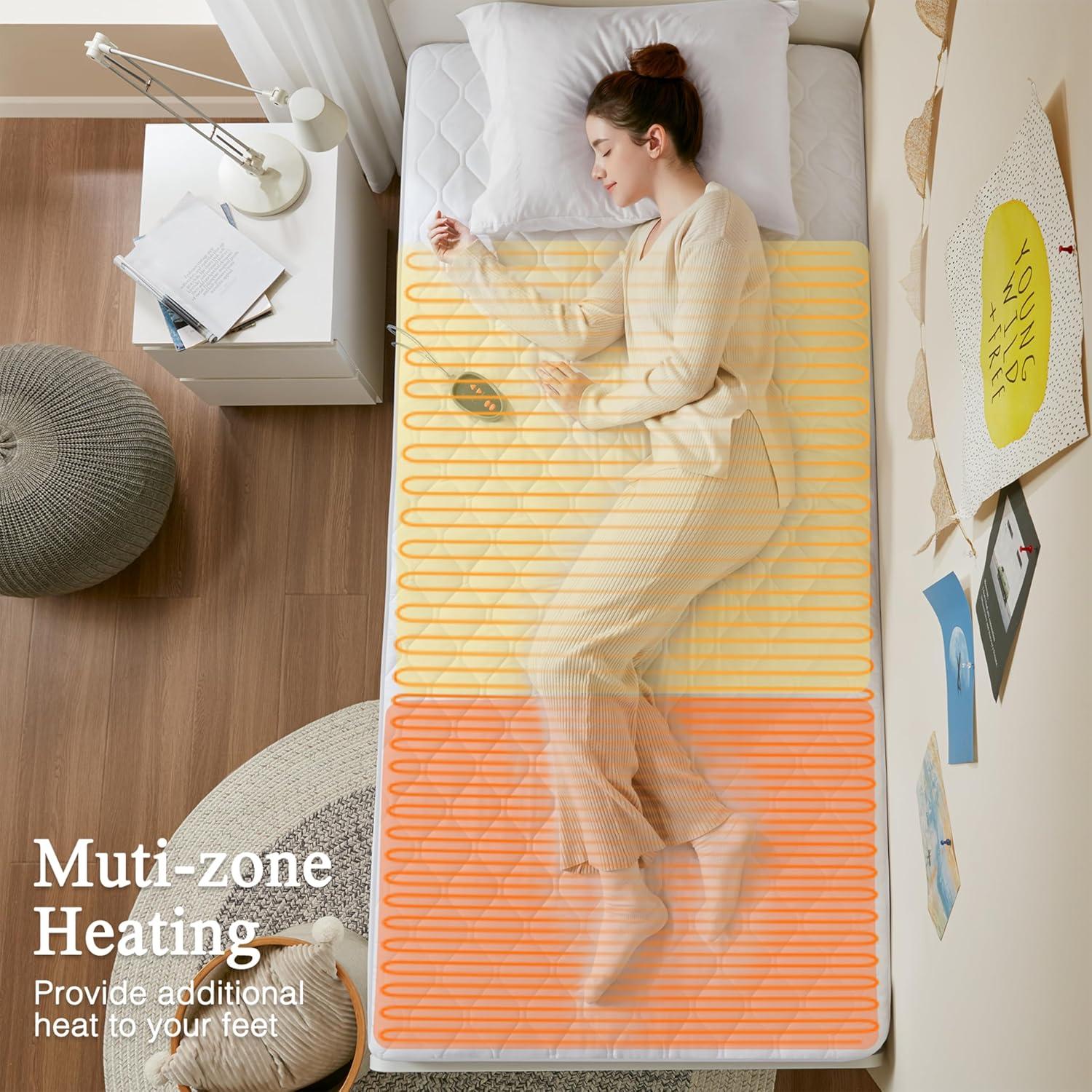 Beautyrest 3M Scotchgard Heated Mattress Pad - Electric Bed Warmer with 5 Heat Settings, 10 Hr Auto Shut Off Timer, All Around Elastic Deep Pocket, UL Certified, Machine Washable, White Twin XL