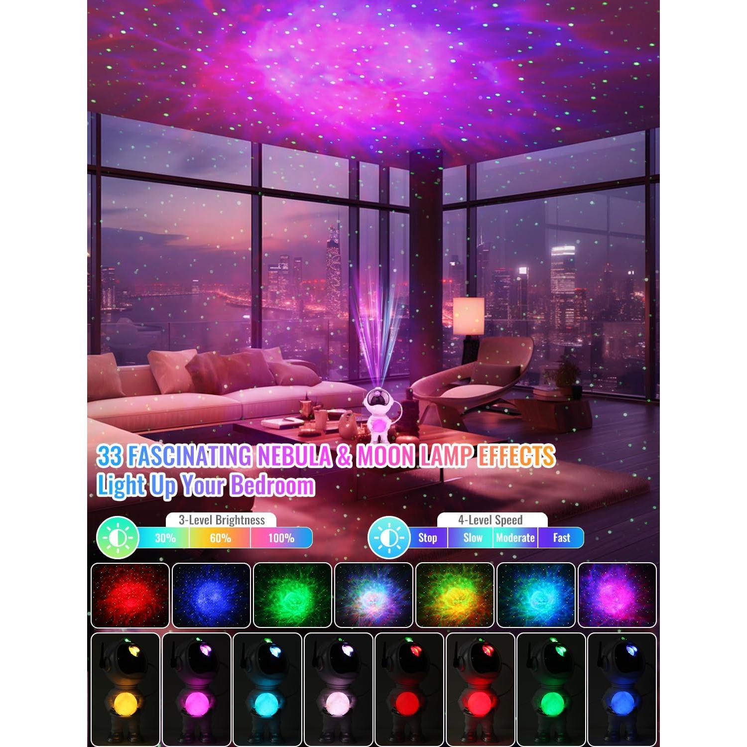 Proyector de Estrellas Astronauta RT008 con Lámpara de Luna