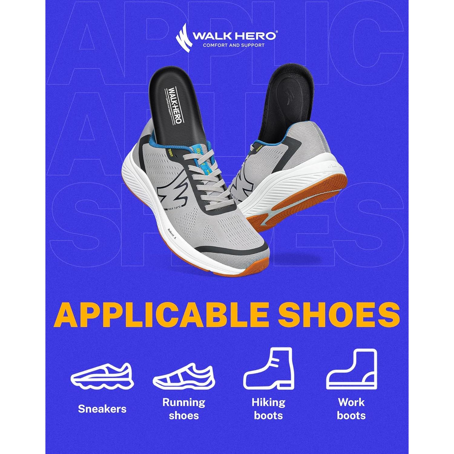 Plantillas ortopédicas Walkhero para fascitis plantar - Azul