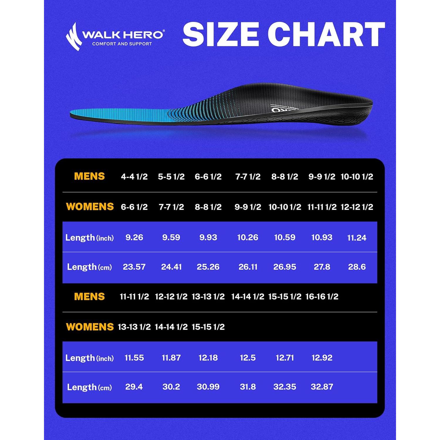 Plantillas ortopédicas Walkhero para fascitis plantar - Azul