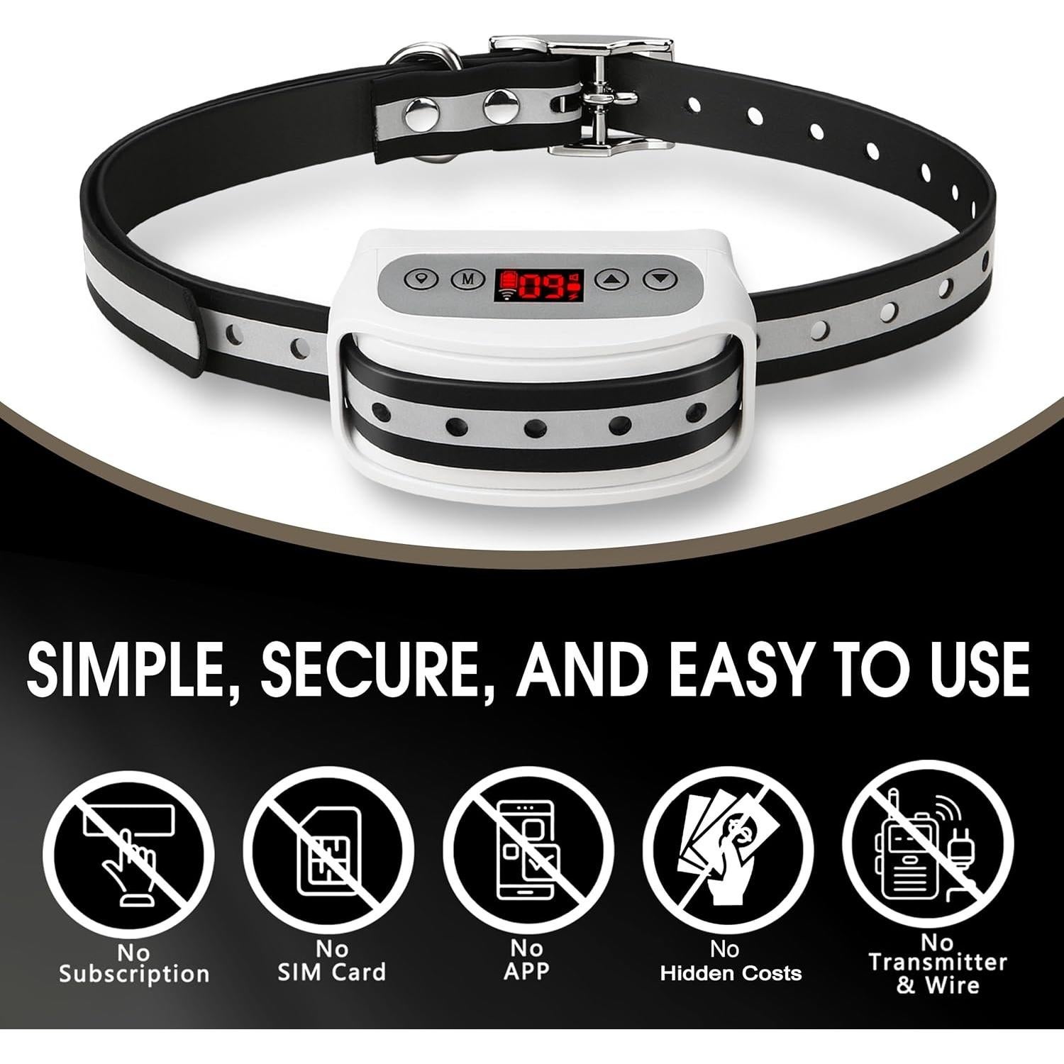 Sistema de Cerca Inalámbrica GPS Petsfun para Perros - Collar Recargable Impermeable