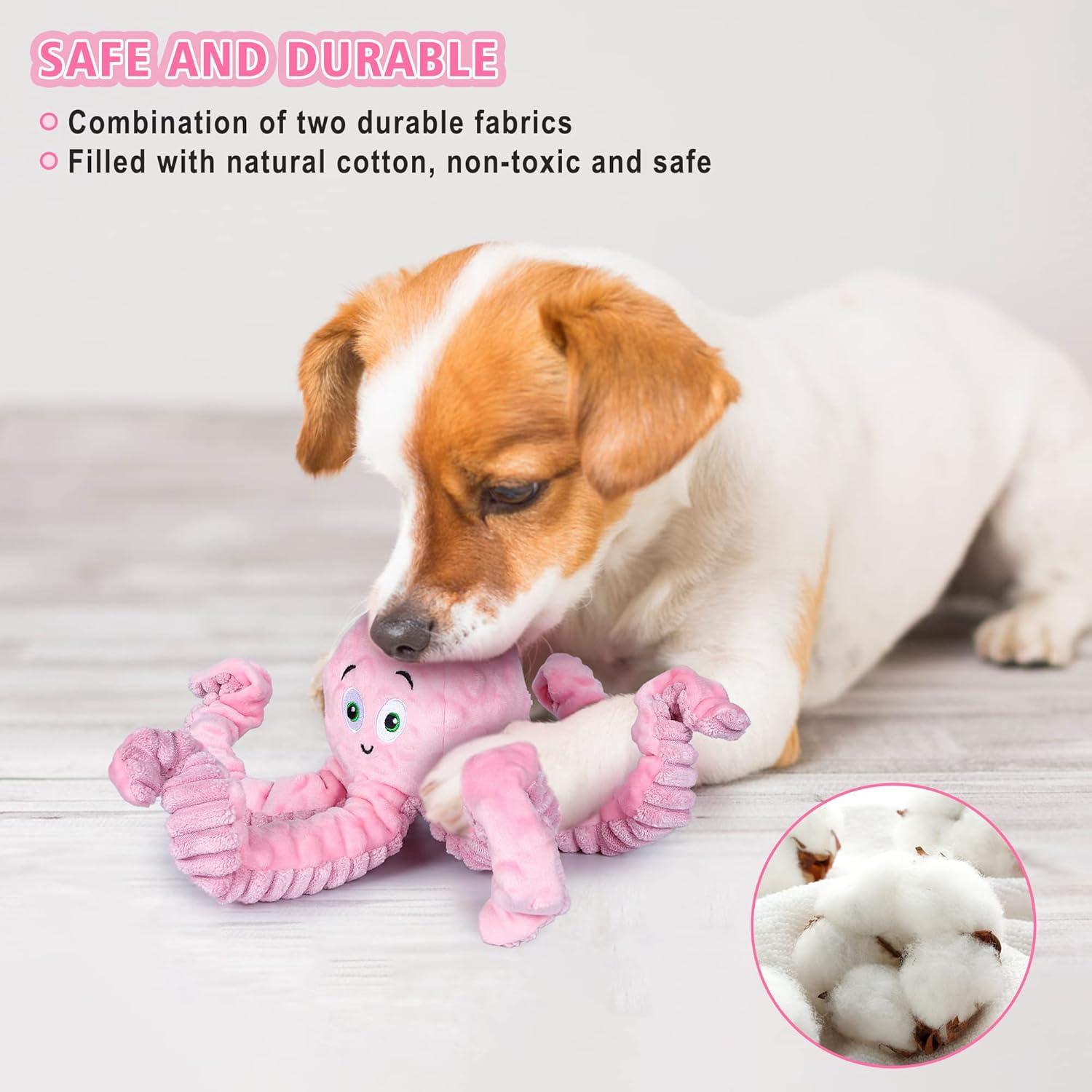 Juguete Squeaky para Perros Buypow Pulpo Rosa 14 cm