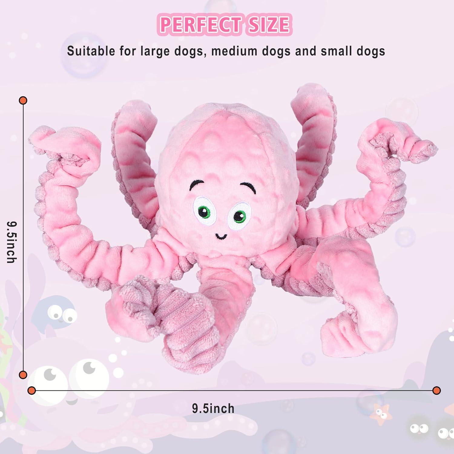 Juguete Squeaky para Perros Buypow Pulpo Rosa 14 cm