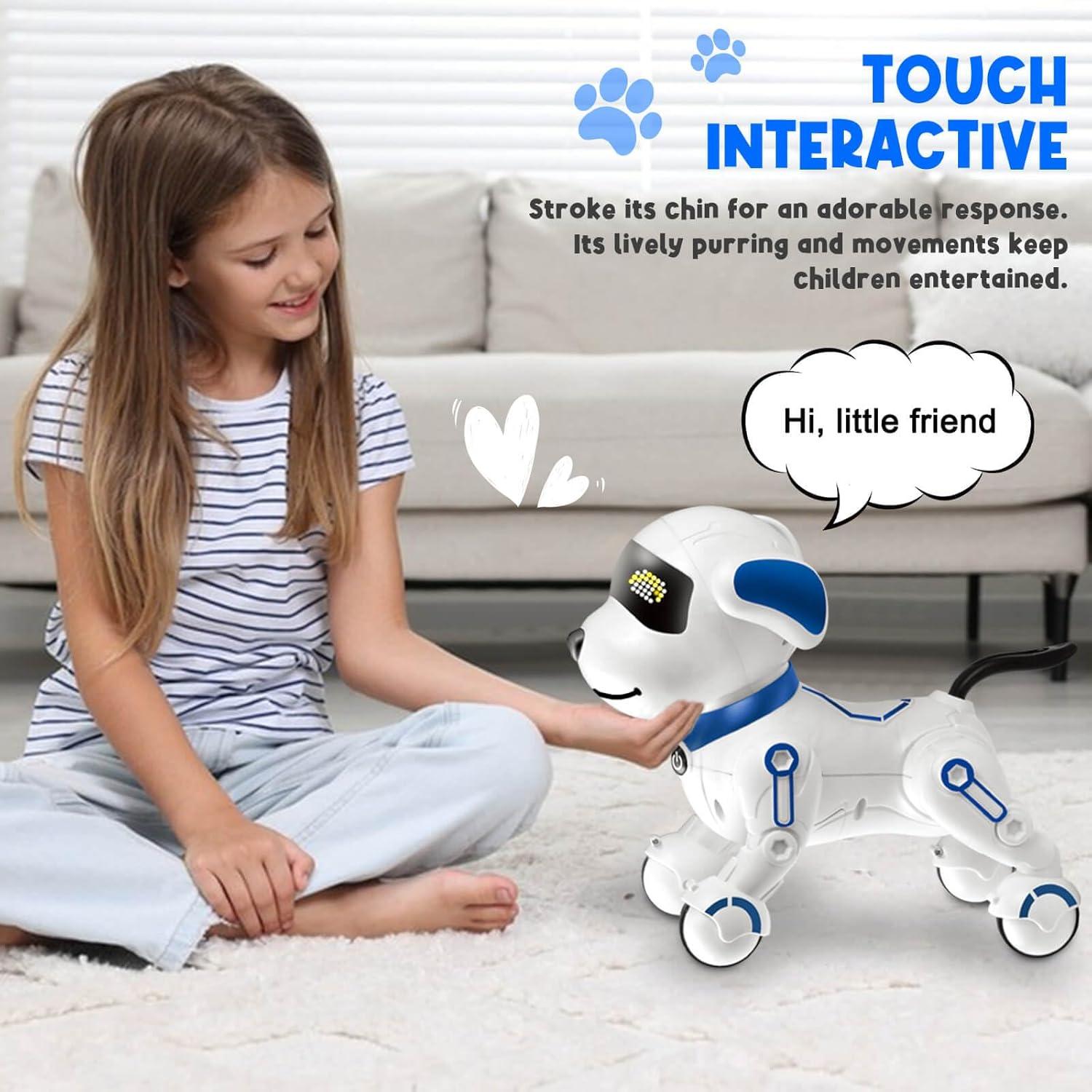 Dolanus Robot Dog for Kids 8-12, Remote Control Smart Robotic Pets That Acts Like a Real Dogs Touch Interactive Walking Talking Barking Toys for Girls Boys Toddler, Gifts for 4 5 6 7 8 12 Years Old