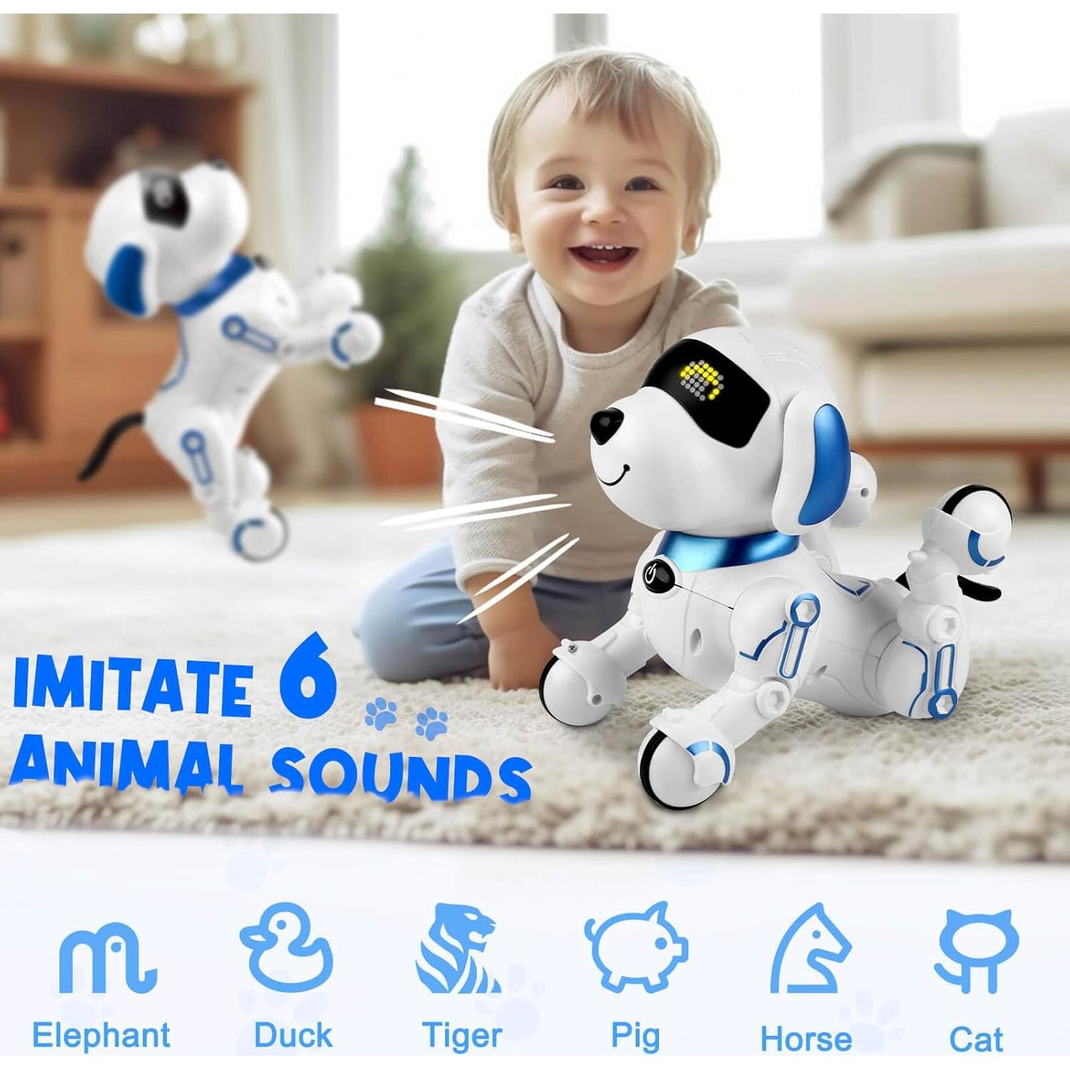 Dolanus Robot Dog for Kids 8-12, Remote Control Smart Robotic Pets That Acts Like a Real Dogs Touch Interactive Walking Talking Barking Toys for Girls Boys Toddler, Gifts for 4 5 6 7 8 12 Years Old