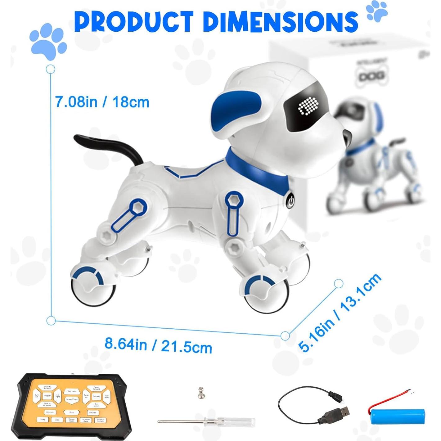 Dolanus Robot Dog for Kids 8-12, Remote Control Smart Robotic Pets That Acts Like a Real Dogs Touch Interactive Walking Talking Barking Toys for Girls Boys Toddler, Gifts for 4 5 6 7 8 12 Years Old