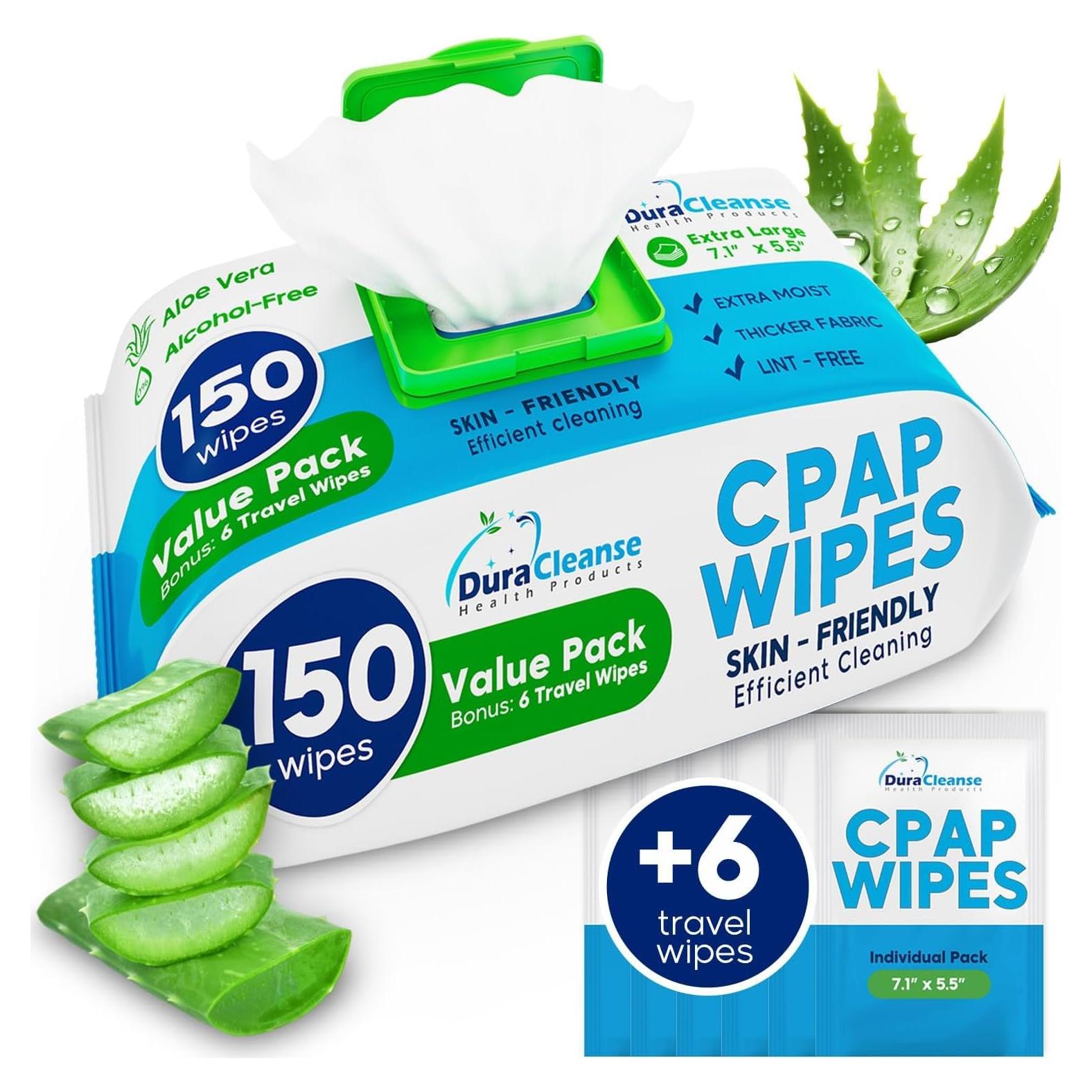 Toallitas CPAP Duracleanse Jumbo 150 Piezas + 6 Viaje