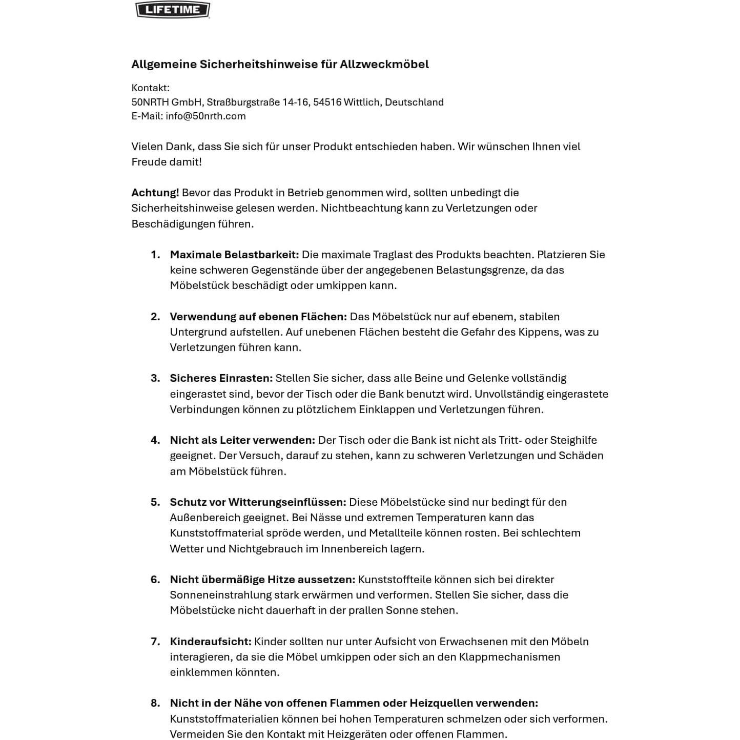 Lifetime 25011 Fold in Half Commercial Table, 6 Feet, White Granite