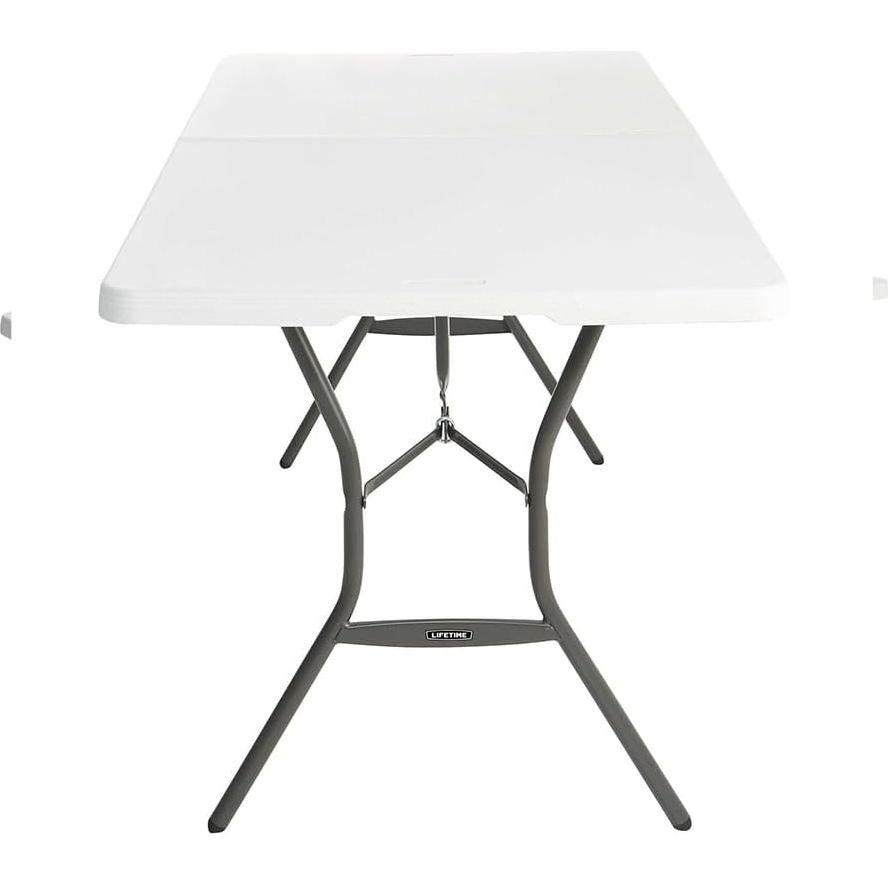 Lifetime 25011 Fold in Half Commercial Table, 6 Feet, White Granite