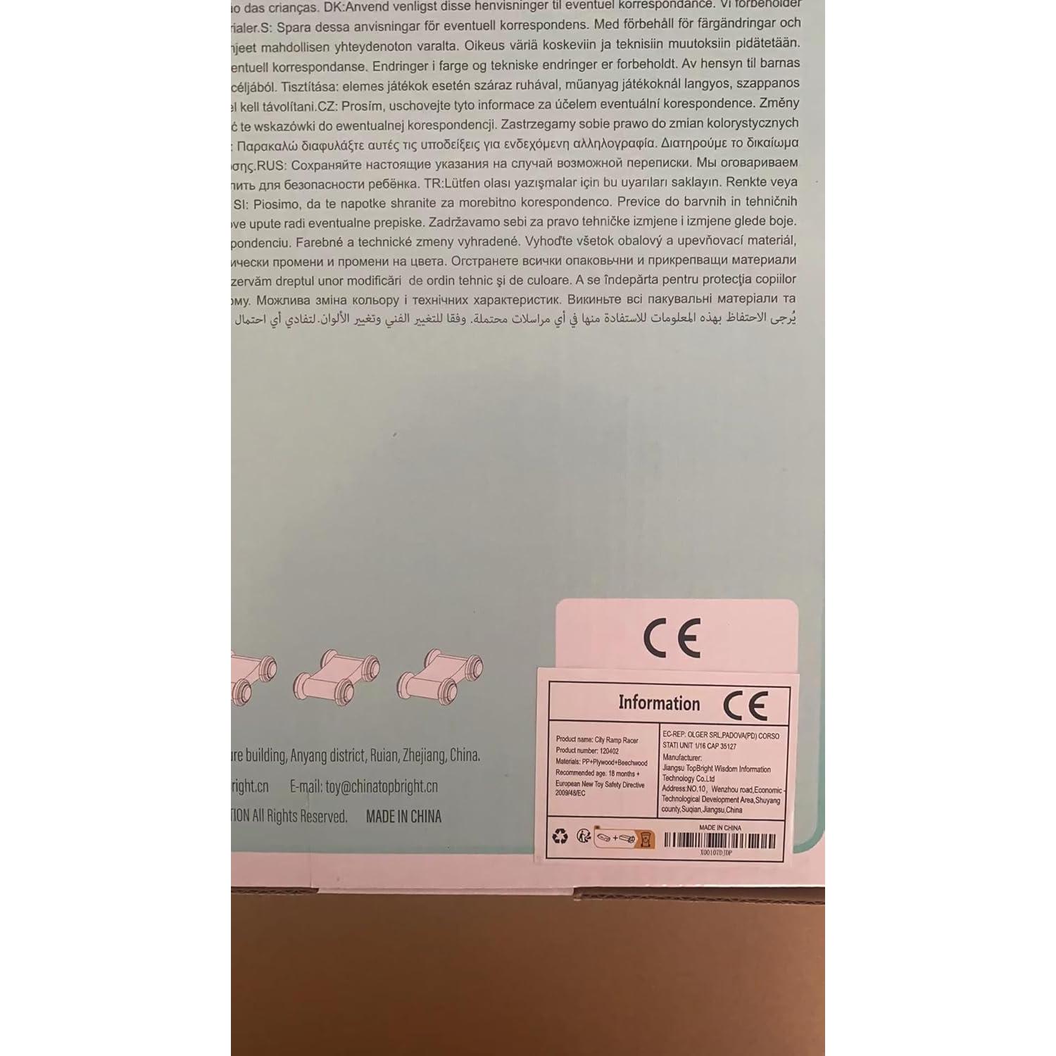 Juguete de Rampa de Coche Top Bright con 4 Coches de Madera