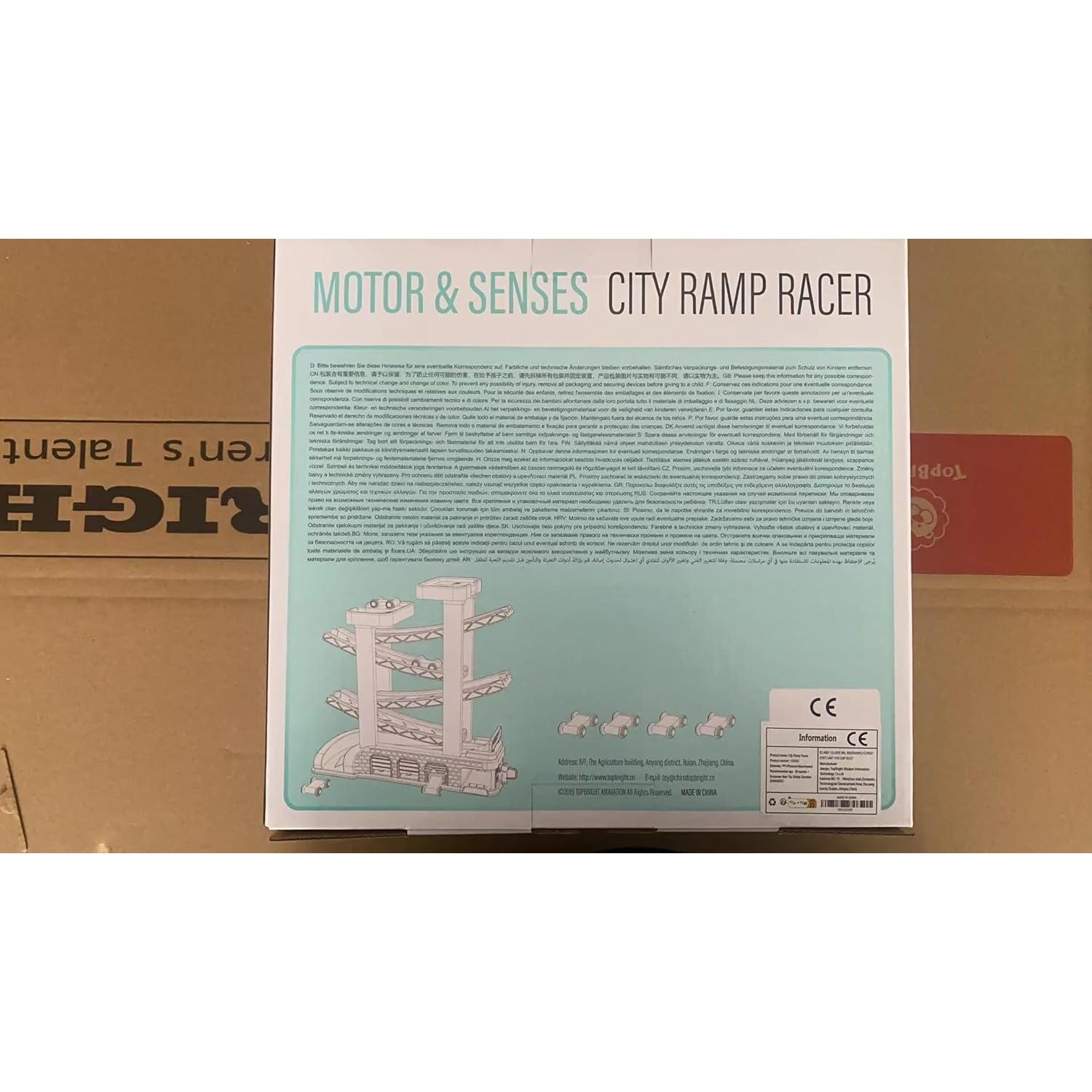 Juguete de Rampa de Coche Top Bright con 4 Coches de Madera