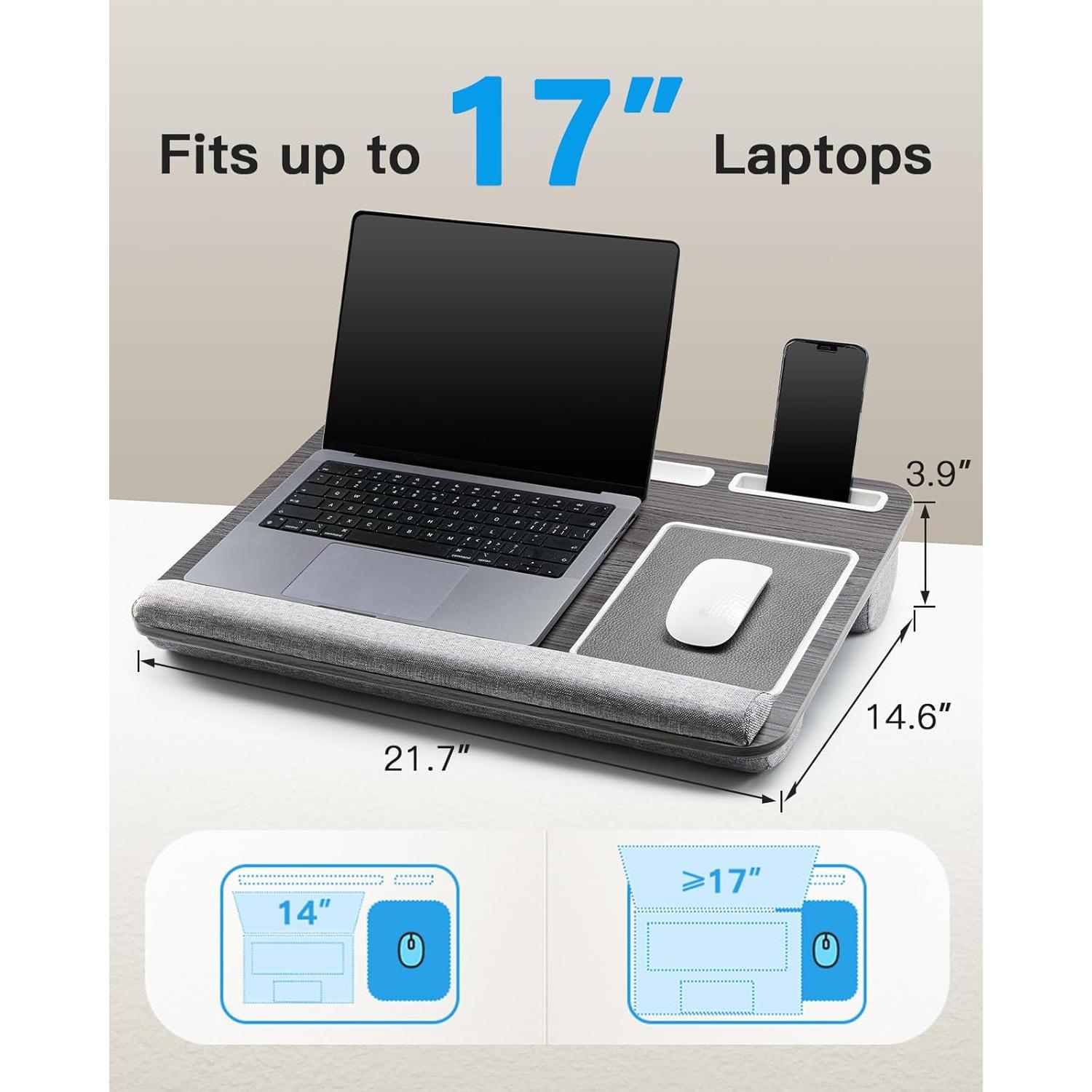 Escritorio de Regazo HUANUO para Laptop 17" Madera Negra