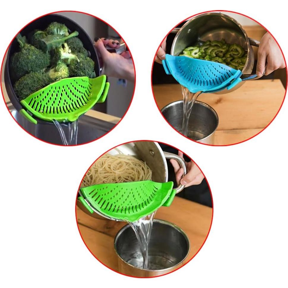 Colador Clip-on DaKuan 2 Piezas Silicona Resistente al Calor