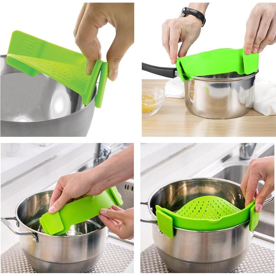 Colador Clip-on DaKuan 2 Piezas Silicona Resistente al Calor