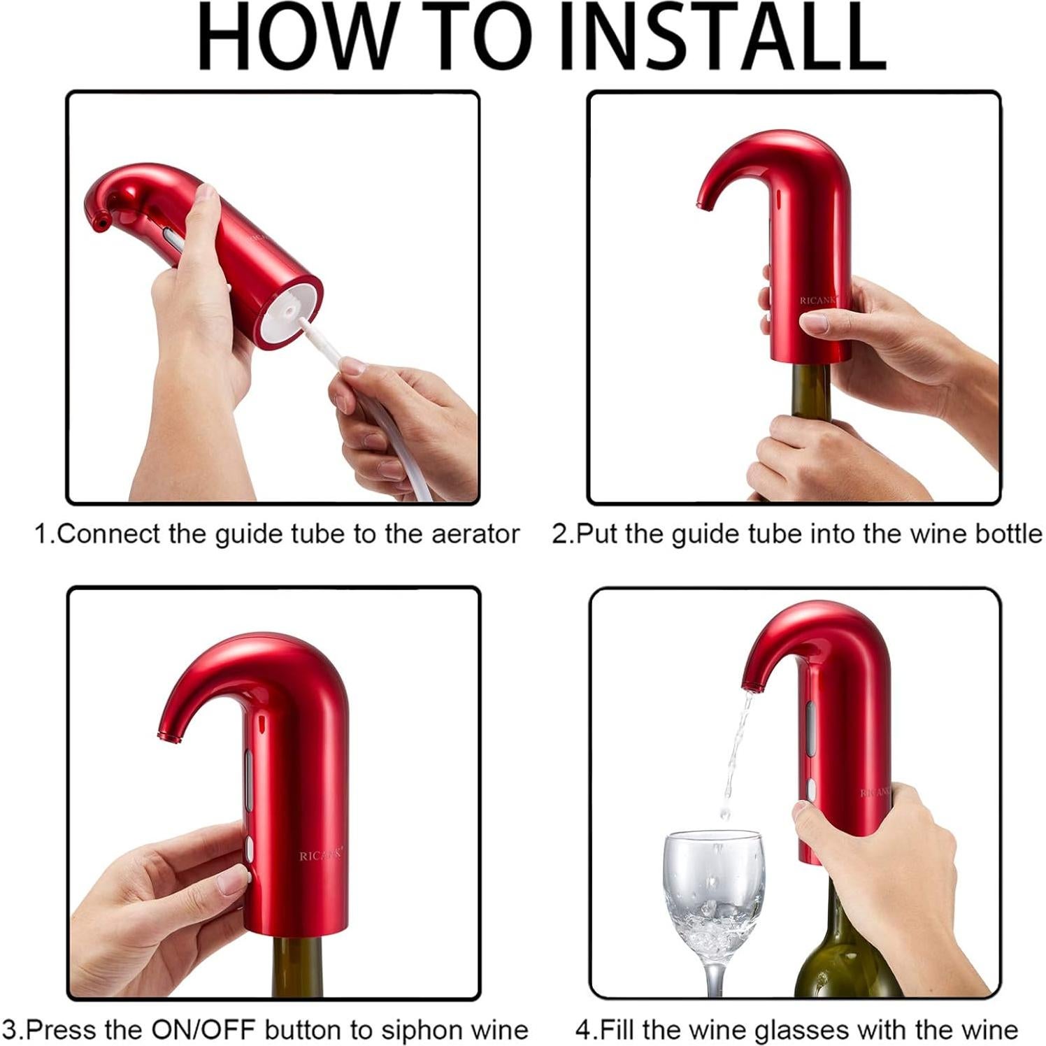 Aerador de Vino Eléctrico RICANK - Portátil y Recargable