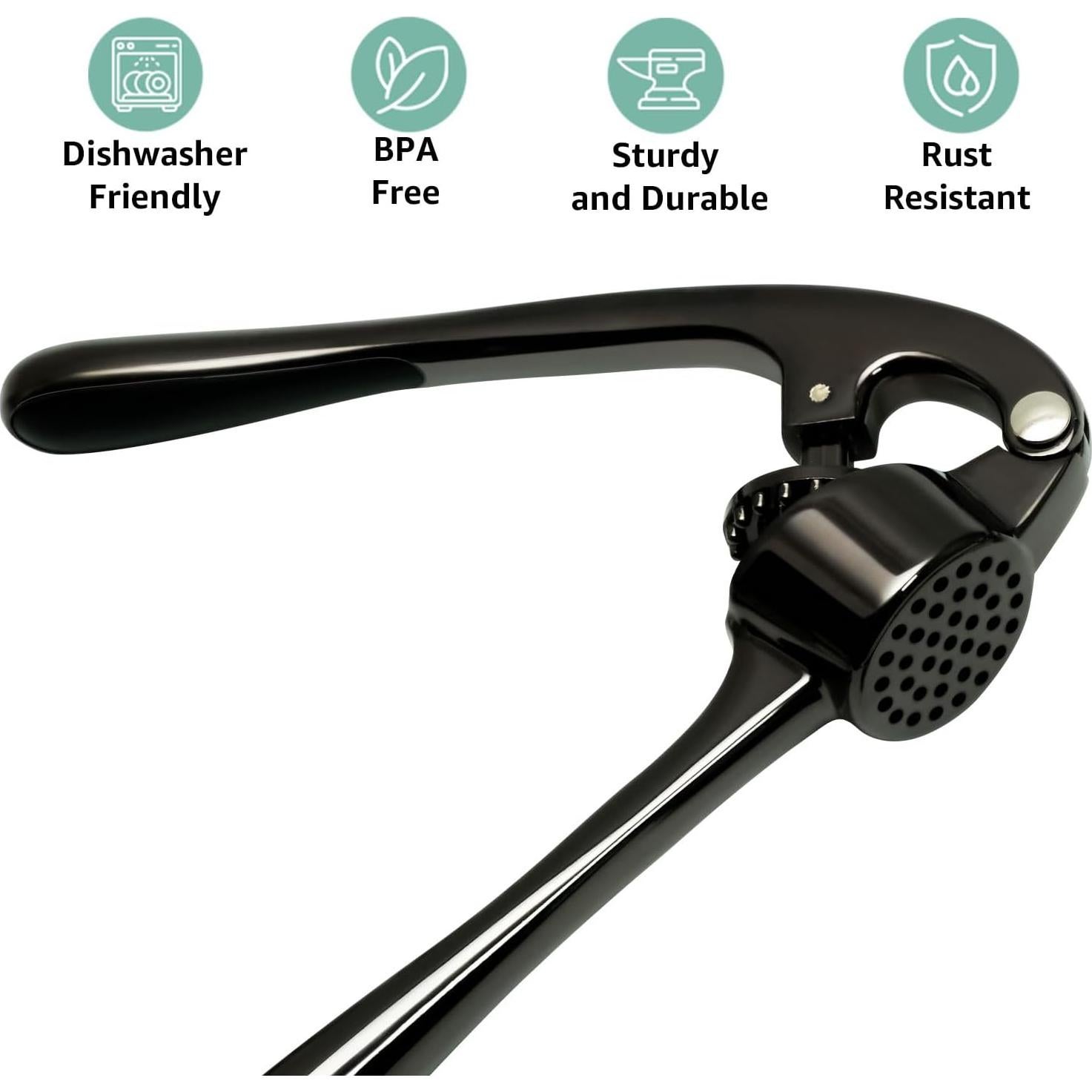 Prensa Ajo Global Digitronix GD - Acero Inoxidable Negro, Apta Lavavajillas