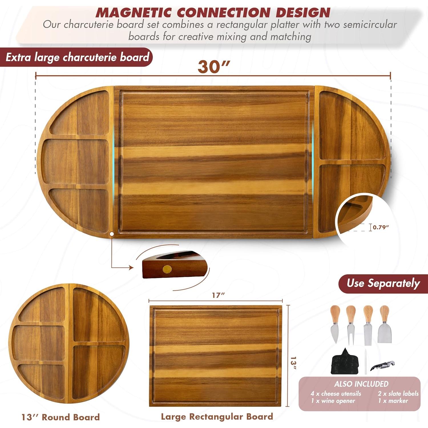 Tabla de Charcutería Extra Grande NAGAWOOD 76.2x33 cm Acacia