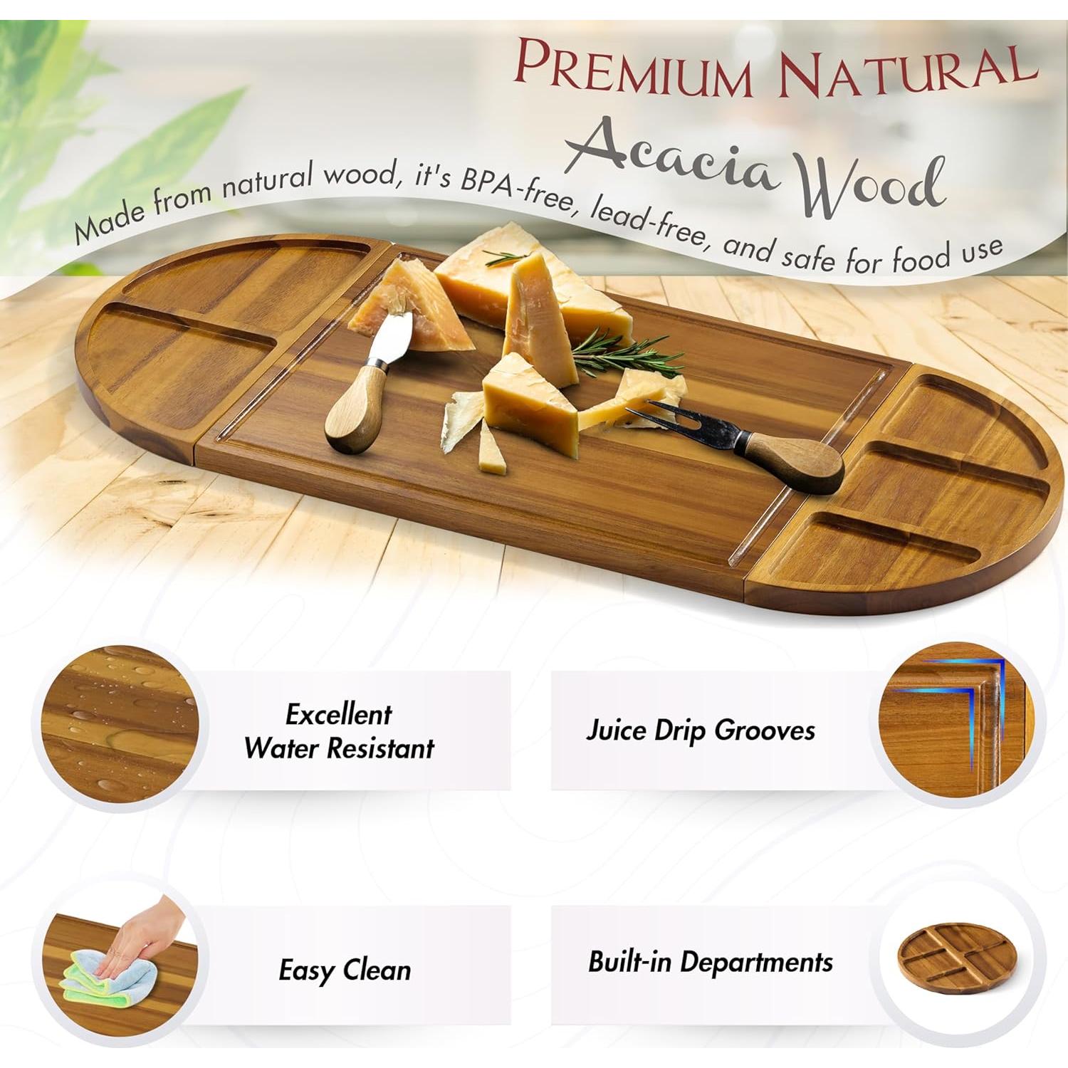 Tabla de Charcutería Extra Grande NAGAWOOD 76.2x33 cm Acacia