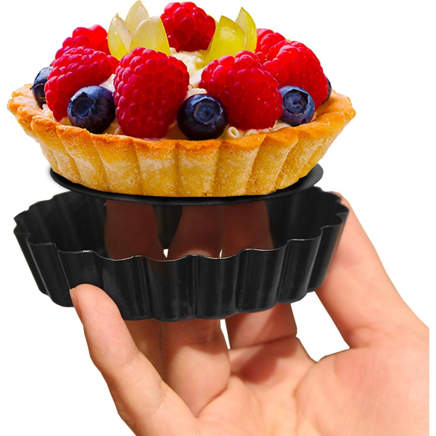 Paquete de 6 Moldes para Tartas Mini CFGUK 10 cm Antiadherente