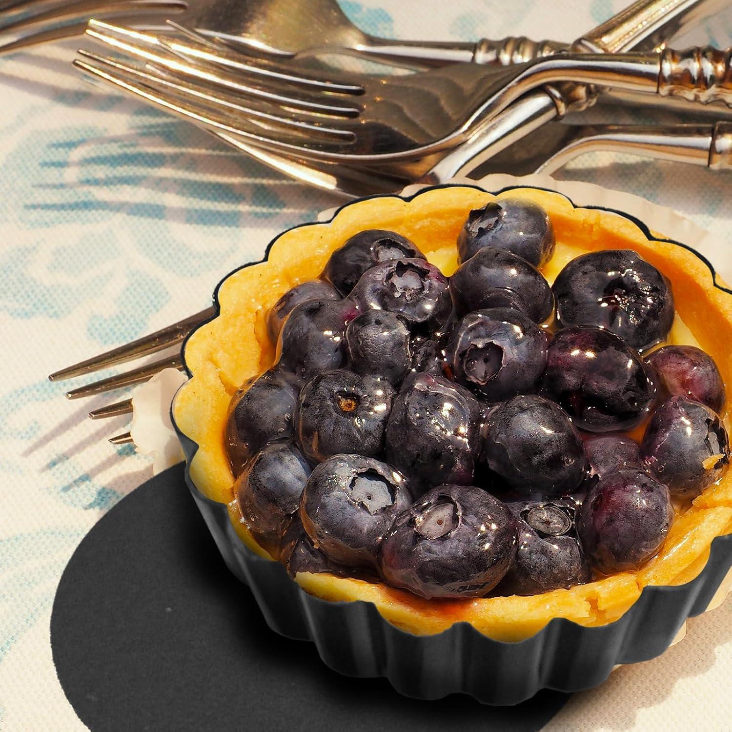 Paquete de 6 Moldes para Tartas Mini CFGUK 10 cm Antiadherente