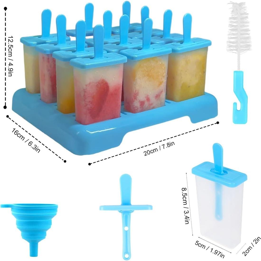 Moldes de Paletas de 12 Cavidades Alinana Sin BPA con Accesorios