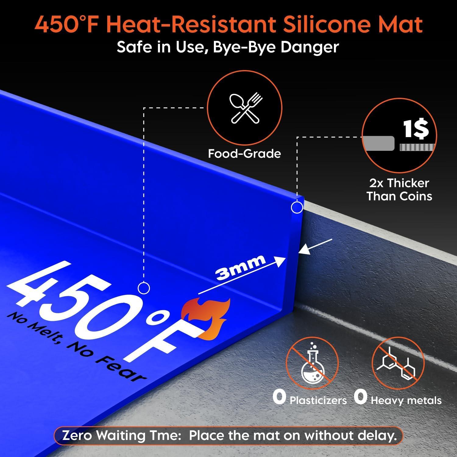 Alfombrilla de silicona Alawooder 28" para plancha Blackstone