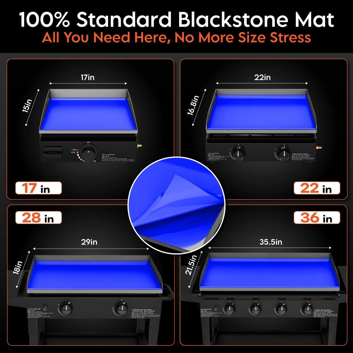 Alfombrilla de silicona Alawooder 28" para plancha Blackstone