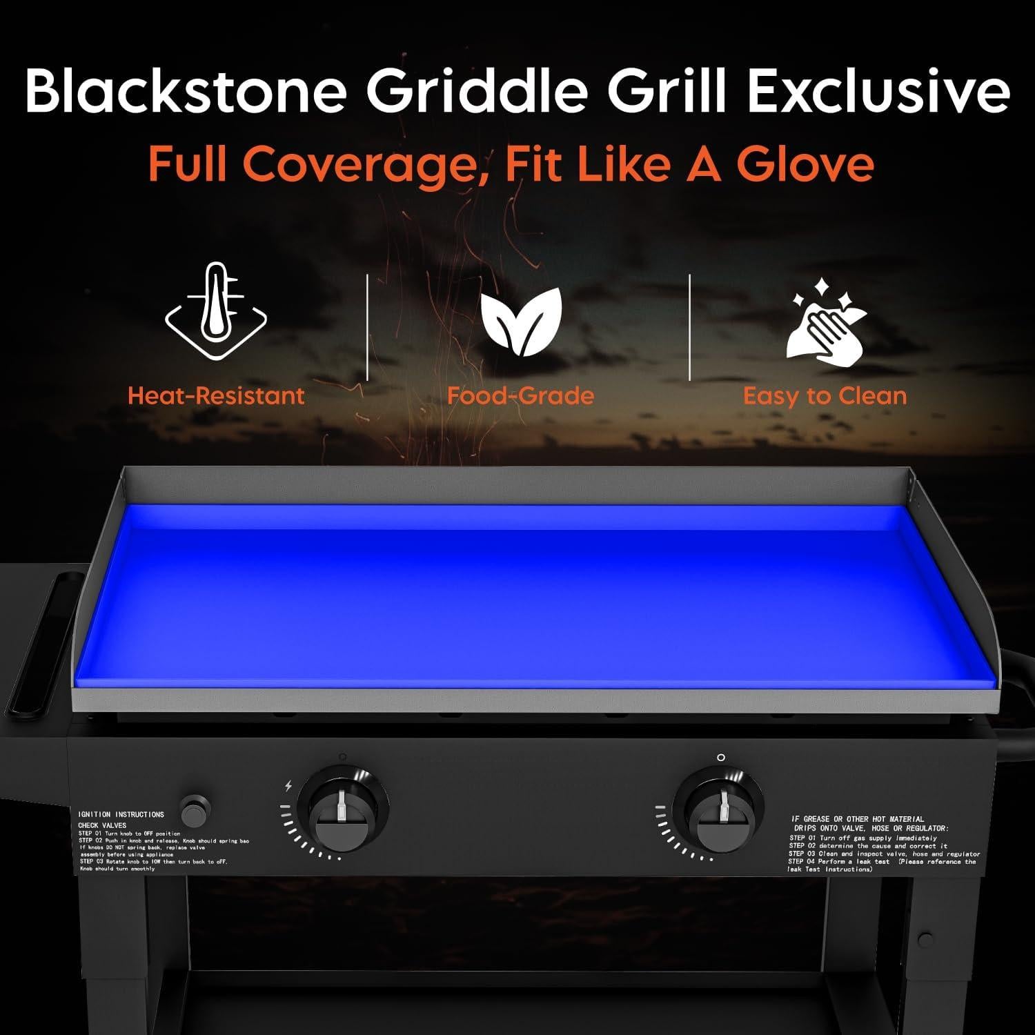 Alfombrilla de silicona Alawooder 28" para plancha Blackstone