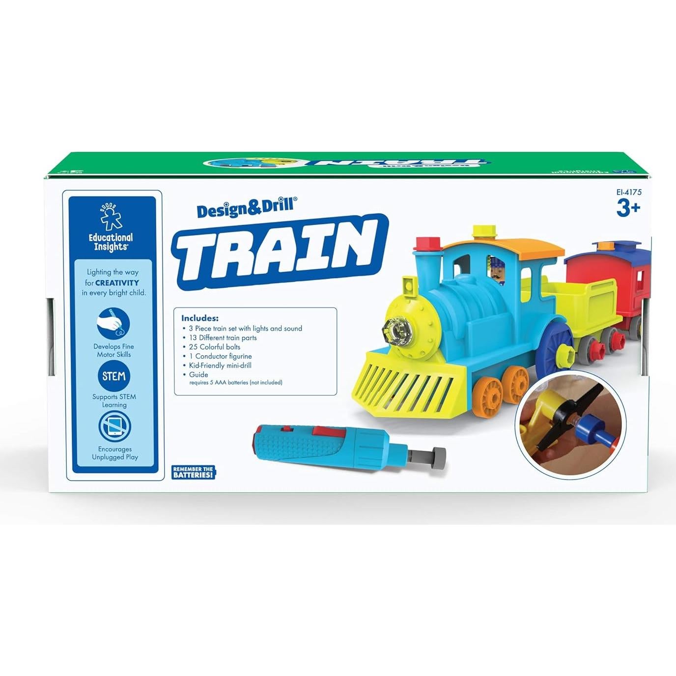 Tren Desarmable Educational Insights con Taladro Eléctrico