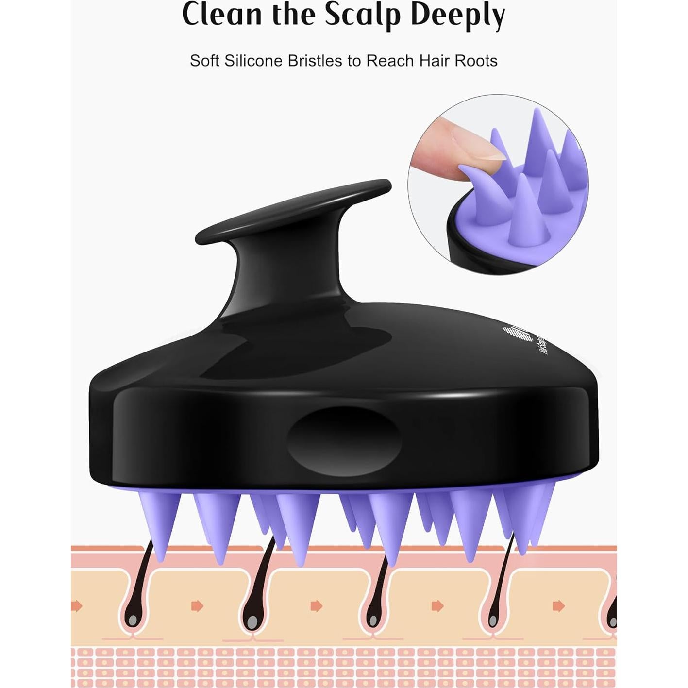 Masajeador de Cuero Cabelludo HEETA 2 Pack Verde y Negro