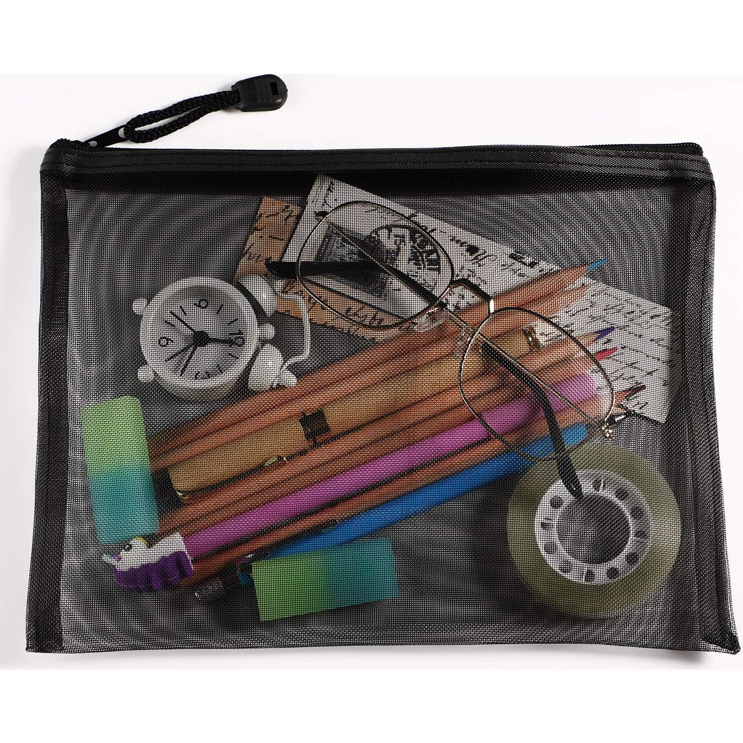 Outus 15 Bolsas de Malla con Cremallera Organizador Negro 24.1x18 cm