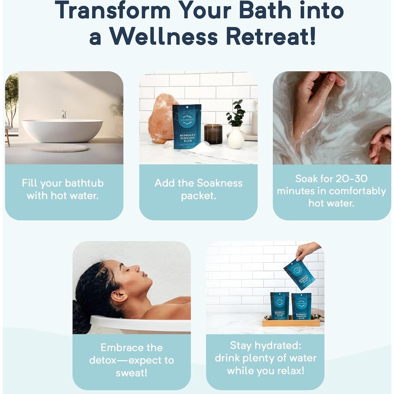 Baño de Sal de Epsom Soakness con Peróxido - 3 Paquetes