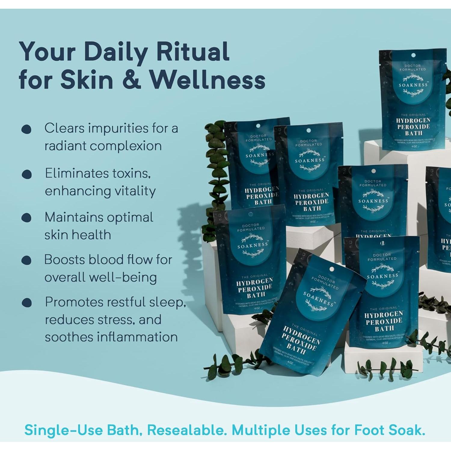 Baño de Sal de Epsom Soakness con Peróxido - 3 Paquetes