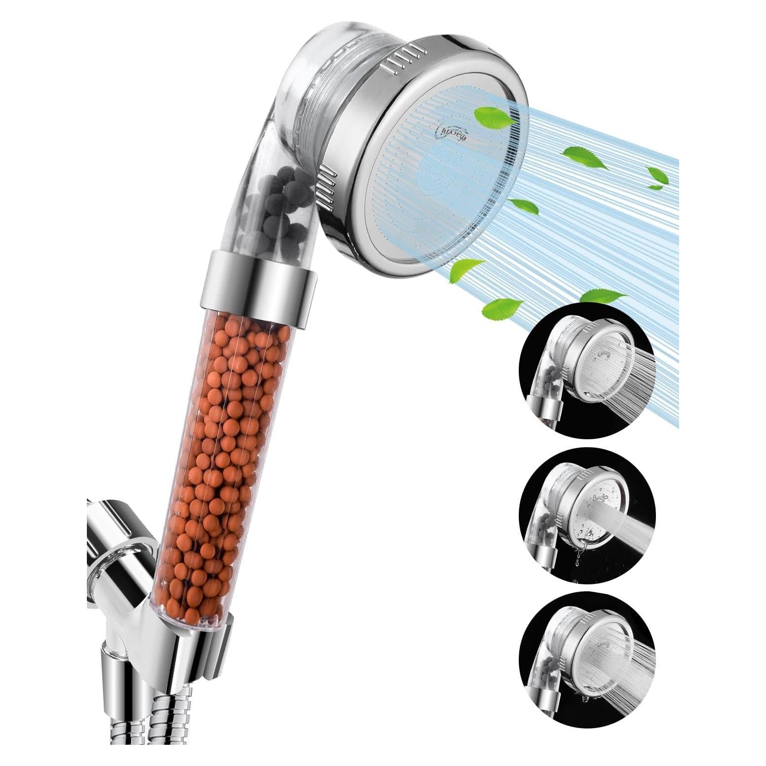 Cabezal de Ducha Filtrado Luxsego Alta Presión 3 Modos 150 cm