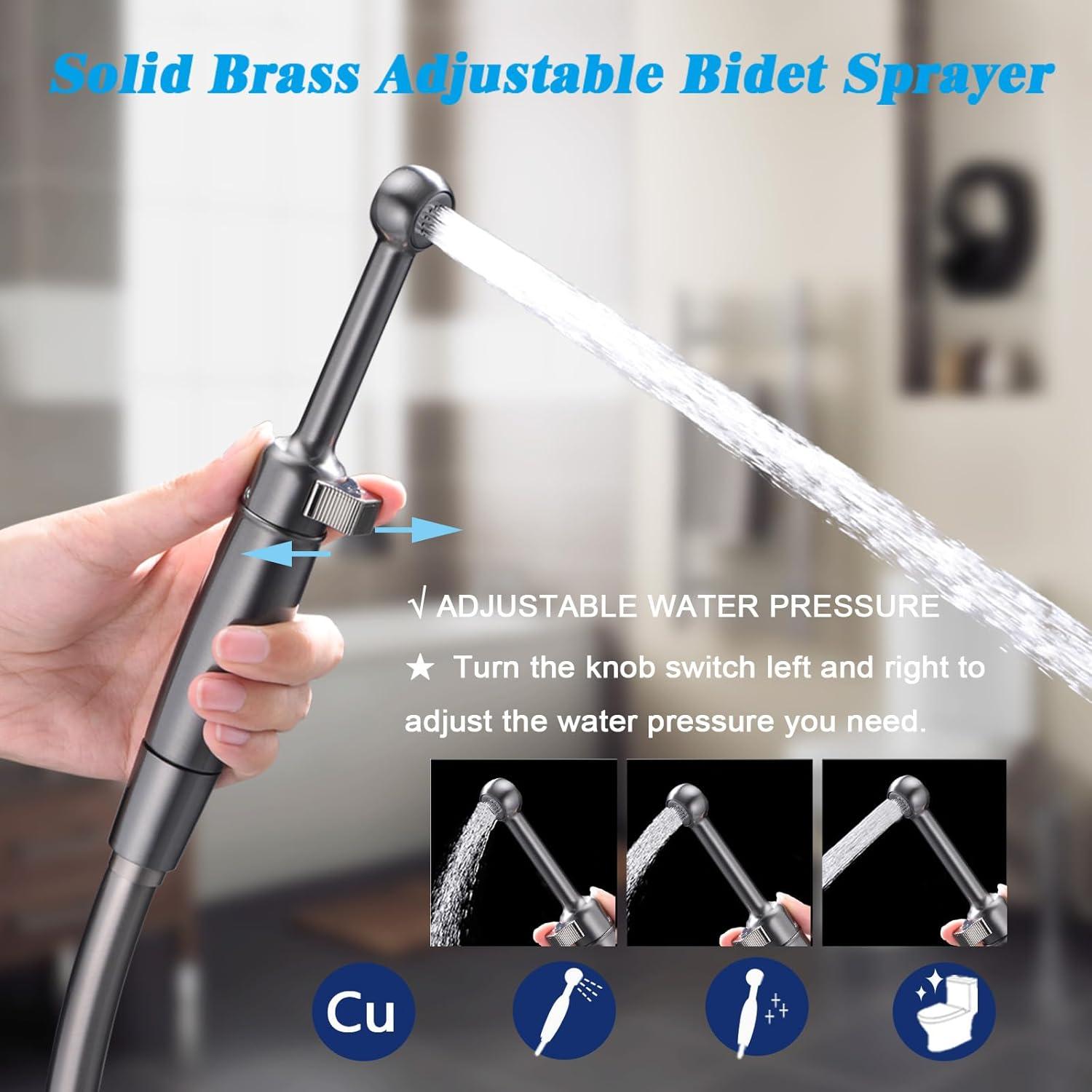 SonTiy Pulverizador de Bidet de Mano para Inodoro, Latón Negro