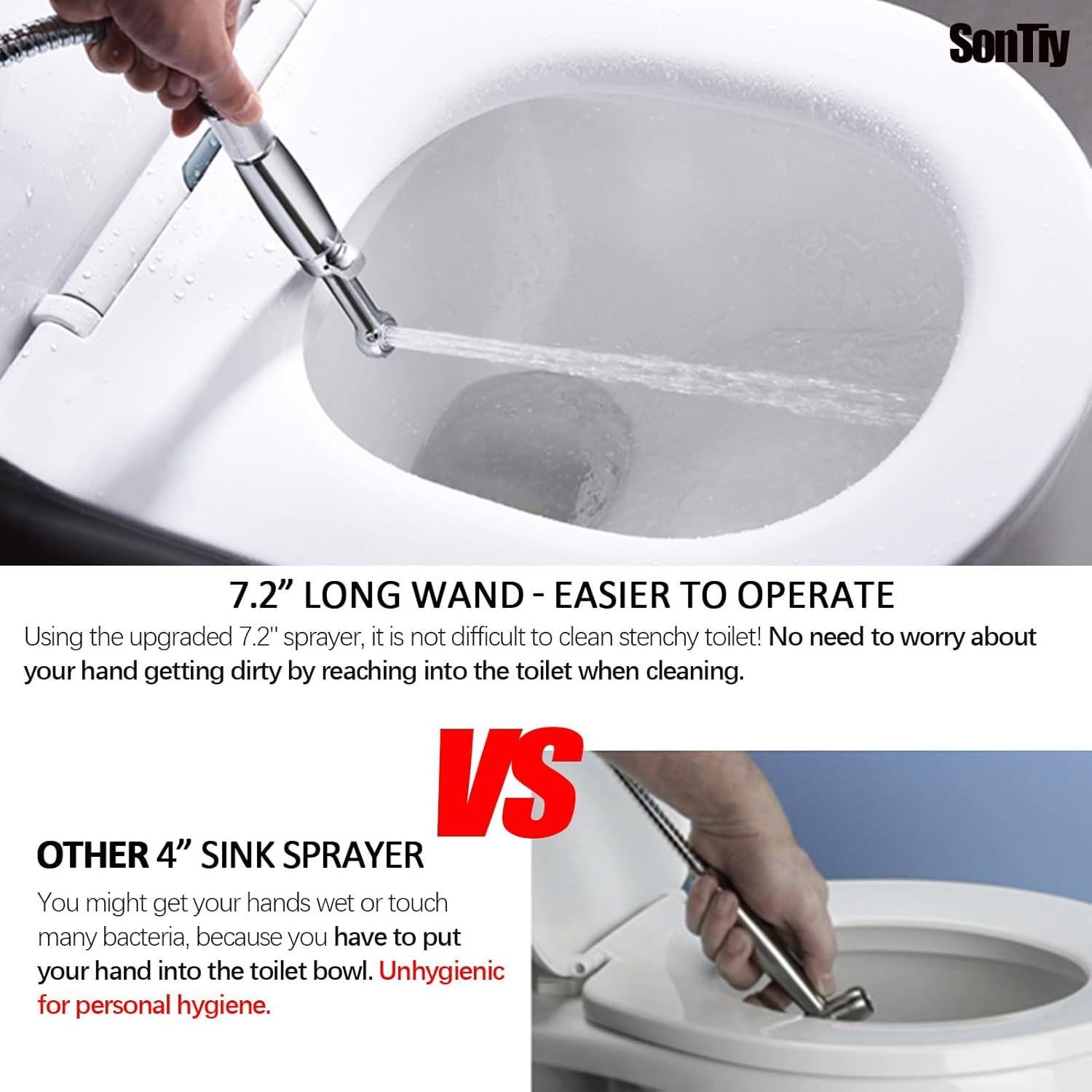 SonTiy Pulverizador de Bidet de Mano para Inodoro, Latón Negro