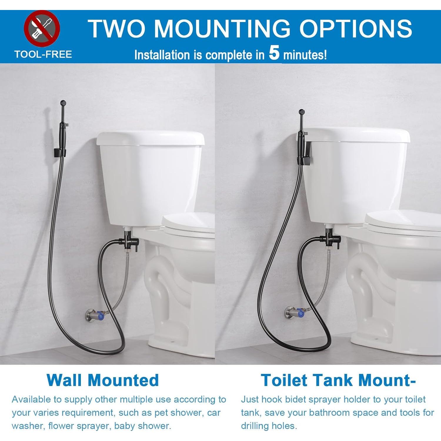 SonTiy Pulverizador de Bidet de Mano para Inodoro, Latón Negro