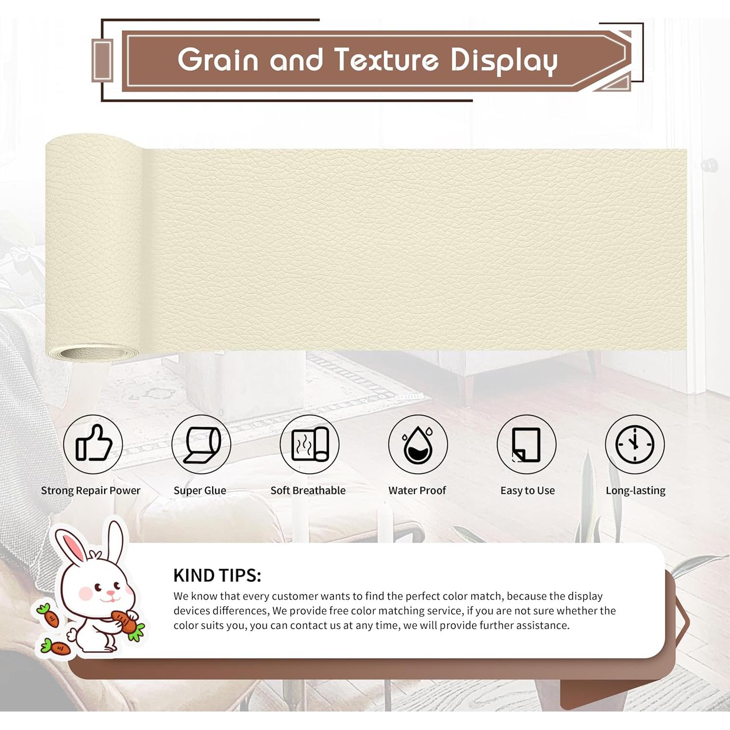 Cinta de Reparación de Cuero KING MOUNTAIN 10.16x160 cm Beige