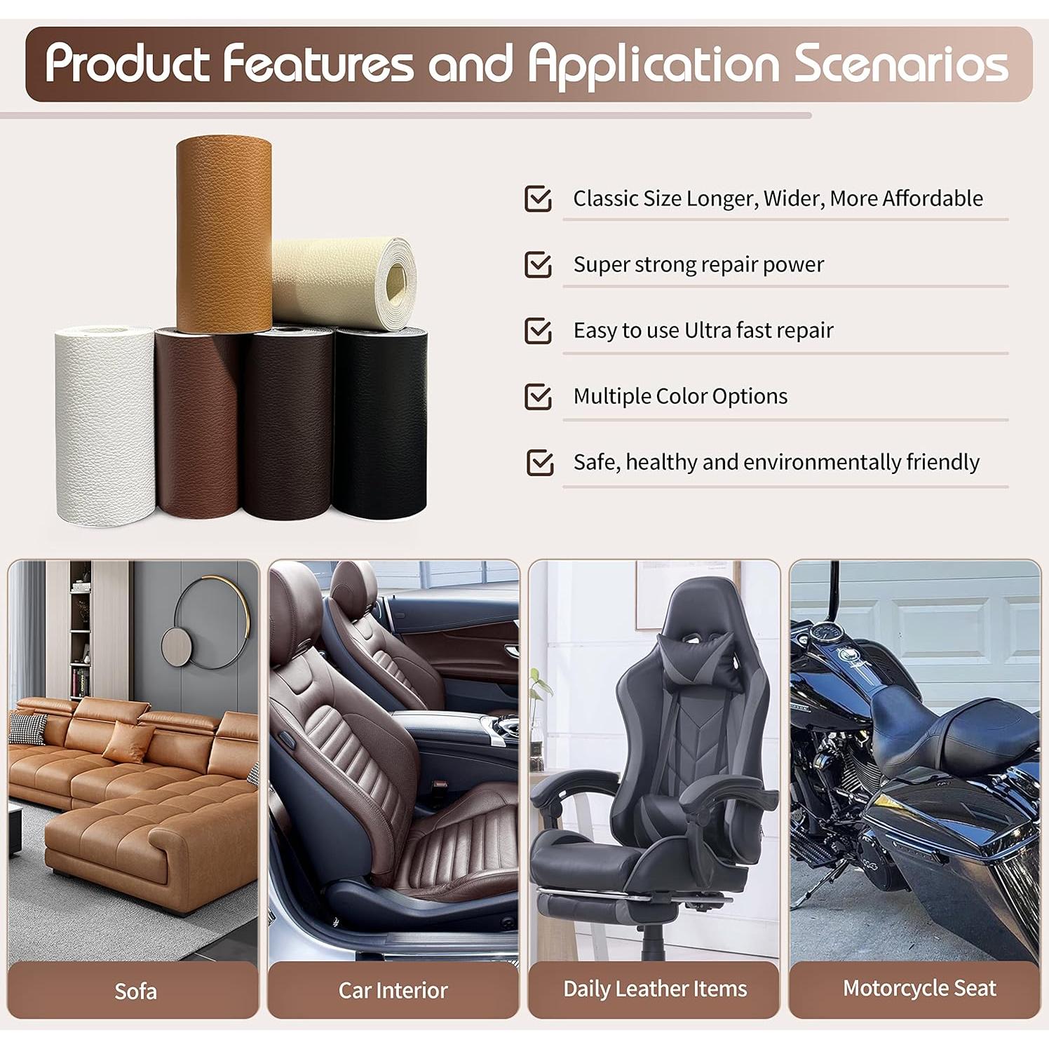 Cinta de Reparación de Cuero KING MOUNTAIN 10.16x160 cm Beige