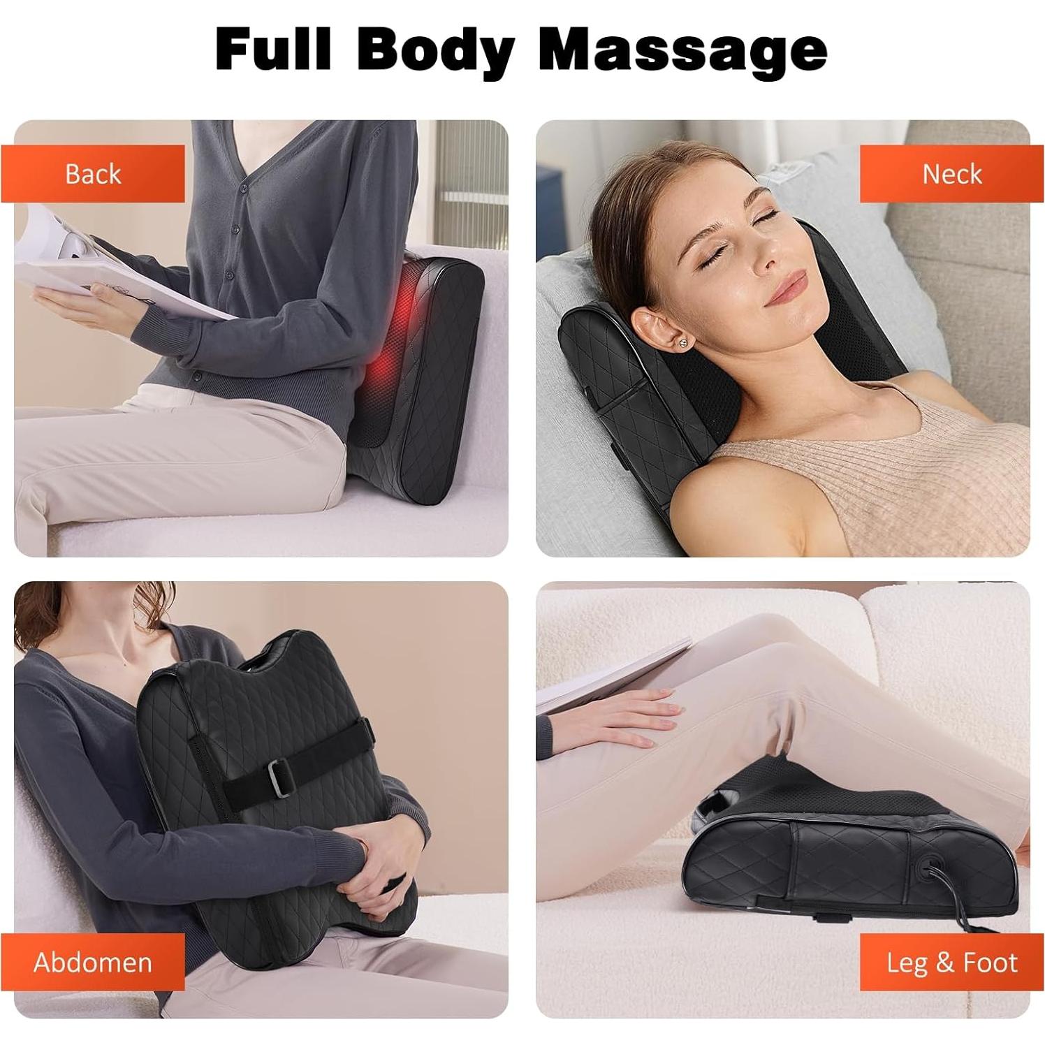 Masajeador de Espalda Boriwat R9 2-en-1 con Calor y 3 Intensidades