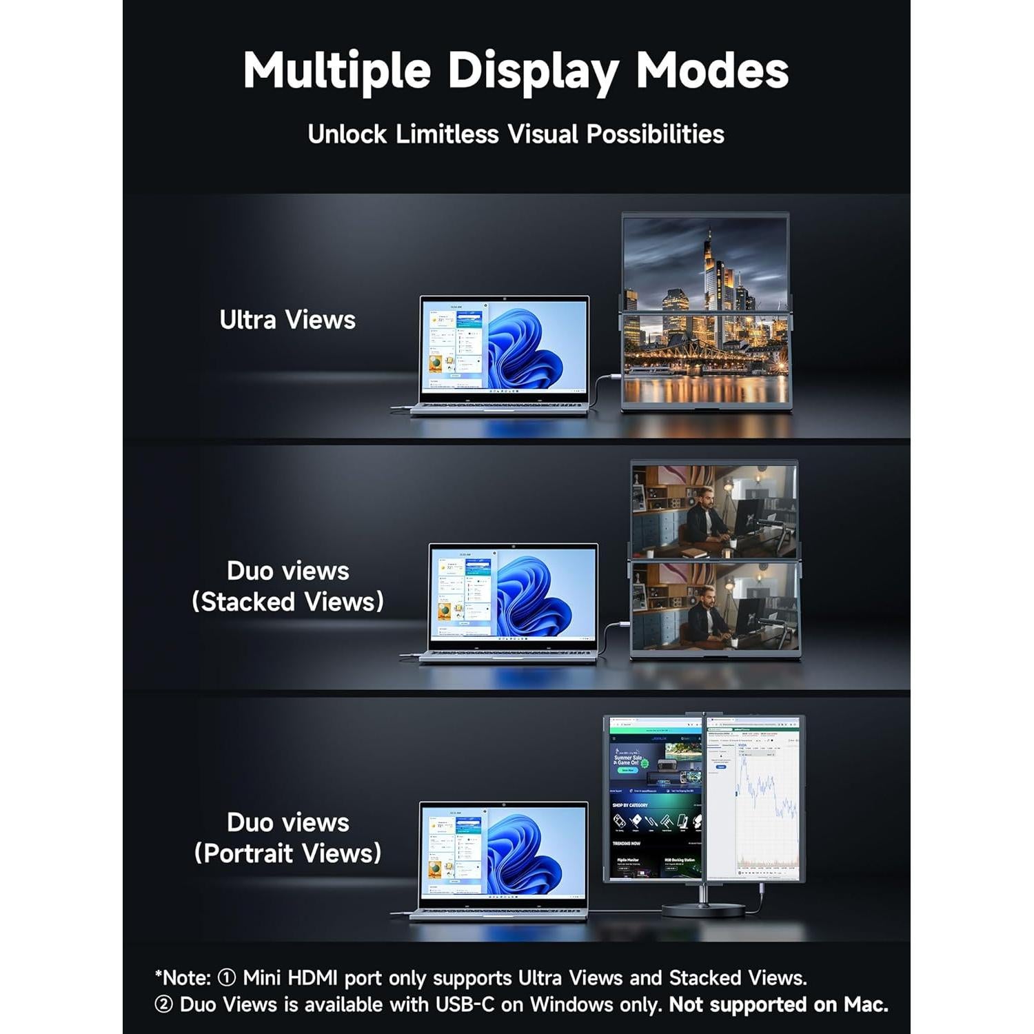 Monitor Portátil JSAUX FlipGo Lite 15.6" FHD 1080P