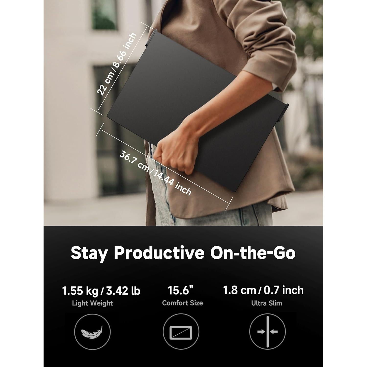 Monitor Portátil JSAUX FlipGo Lite 15.6" FHD 1080P