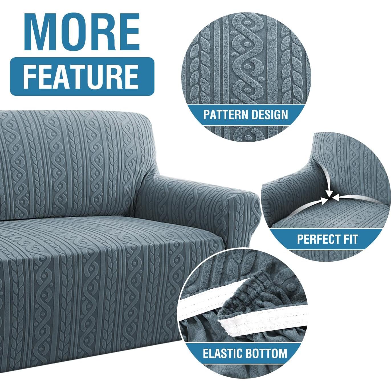 Fundas de Silla H.VERSAILTEX Estirables Jacquard Azul Piedra