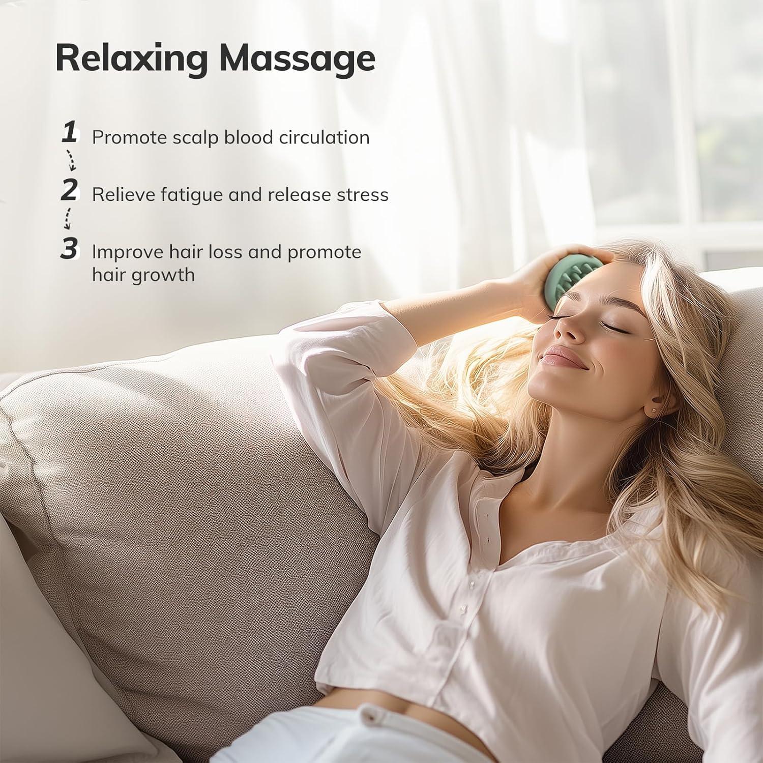 Cepillo de Masaje Sndyi para Cuero Cabelludo Verde Menta